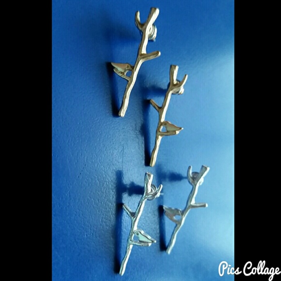 Bird on a Branch Earrings - Picture 2 of 8